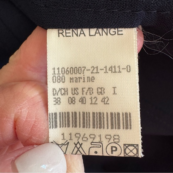 Rena Lange Navy Tailored A-Line Coat | Gold Buttons | Germany | 8 - Picture 12 of 12